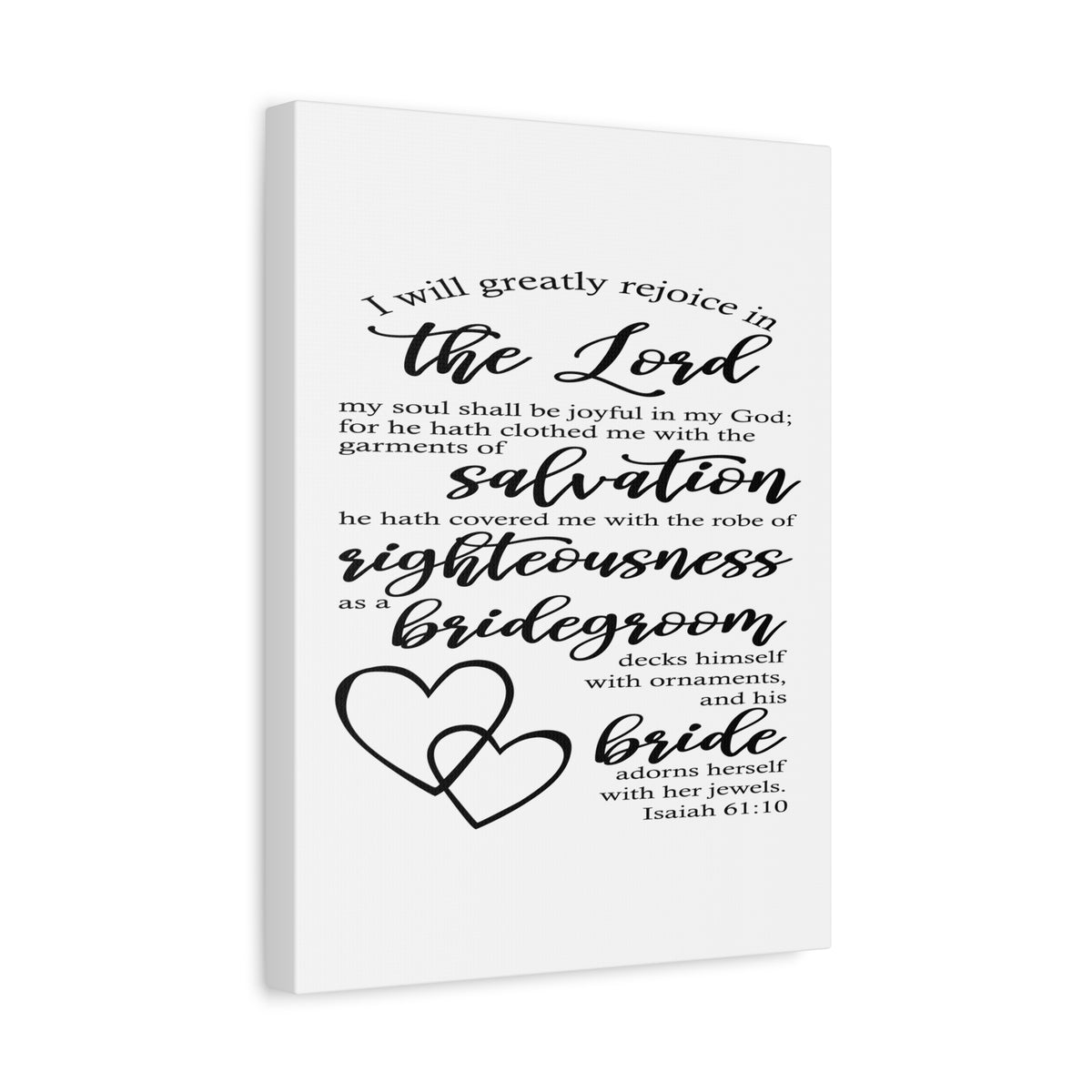 Scripture Canvas In The Lord Isaiah 61:10 Christian Wall Art Bible Verse Print Ready to Hang