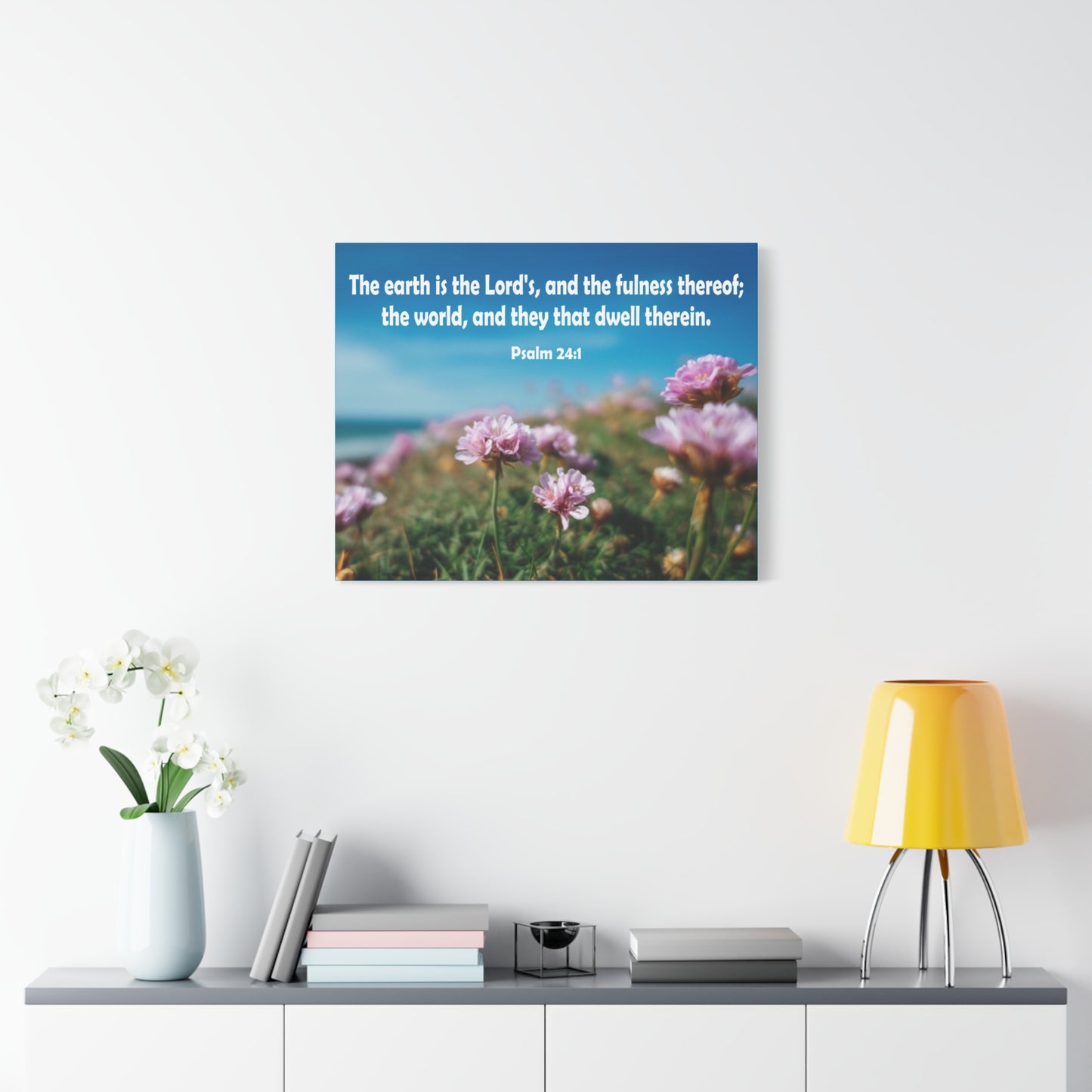 Scripture Walls The Earth is The Lord's Psalm 24:1 Bible Verse Canvas Christian Wall Art Ready to Hang Unframed
