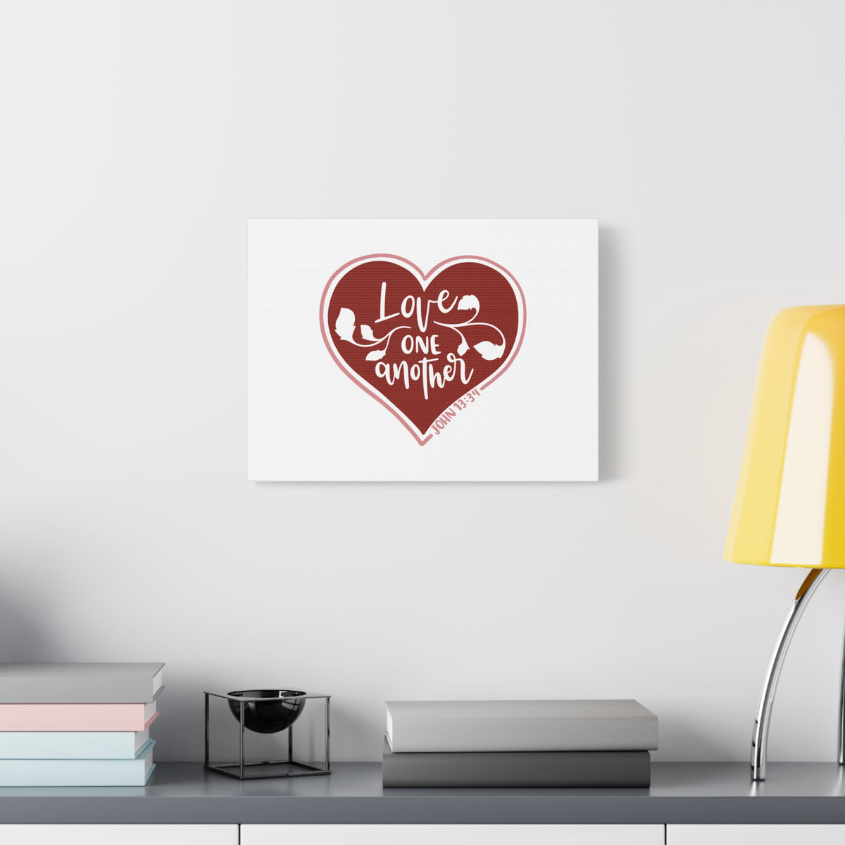 Scripture Canvas Love One Another John 13:34 Christian Wall Art Bible Verse Print Ready to Hang