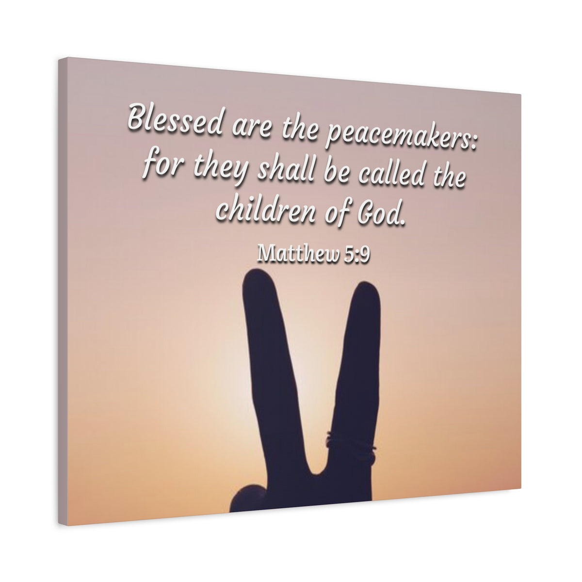 Scripture Canvas Peacemakers Matthew 5:9 Christian Wall Art Bible Verse Print Ready to Hang