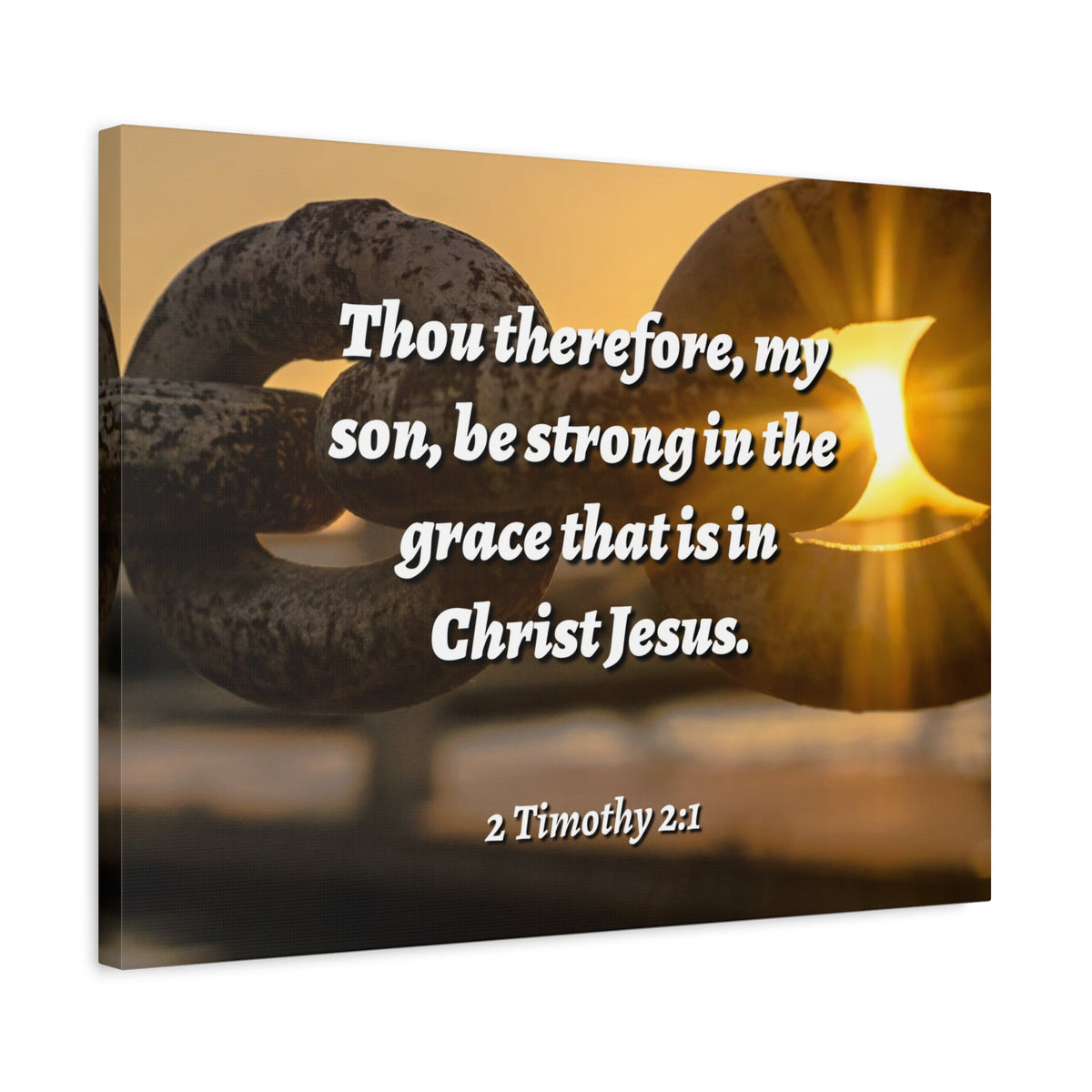 Scripture Canvas The Grace 2 Timothy 2:1 Christian Wall Art Bible Verse Print Ready to Hang