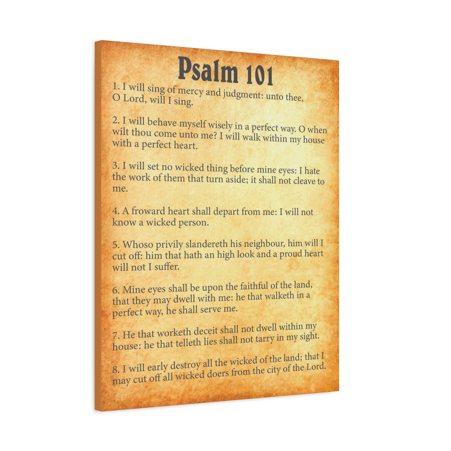 Scripture Walls Psalm 101 Gold Bible Chapter Canvas Christian Wall Art Ready to Hang