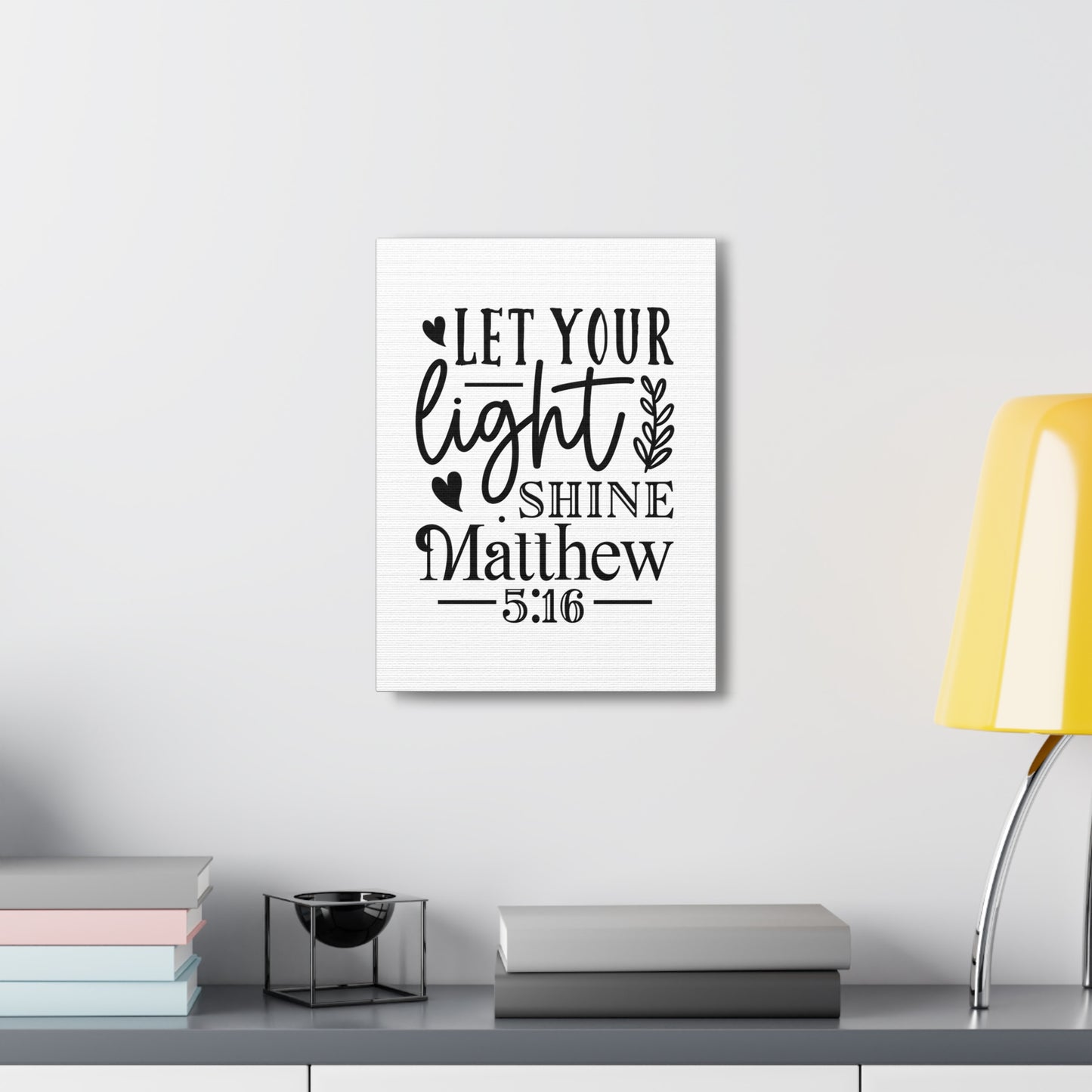 Matthew 5:16 Let Your Light Shine Bible Verse Canvas Christian Wall Art Ready to Hang Unframed