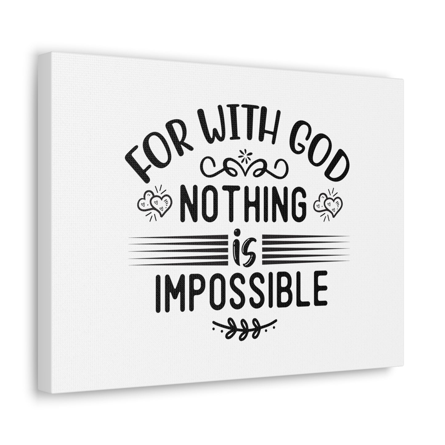 With God Nothing Is Impossible Luke 1:37 Christian Wall Art Bible Verse Print Ready to Hang
