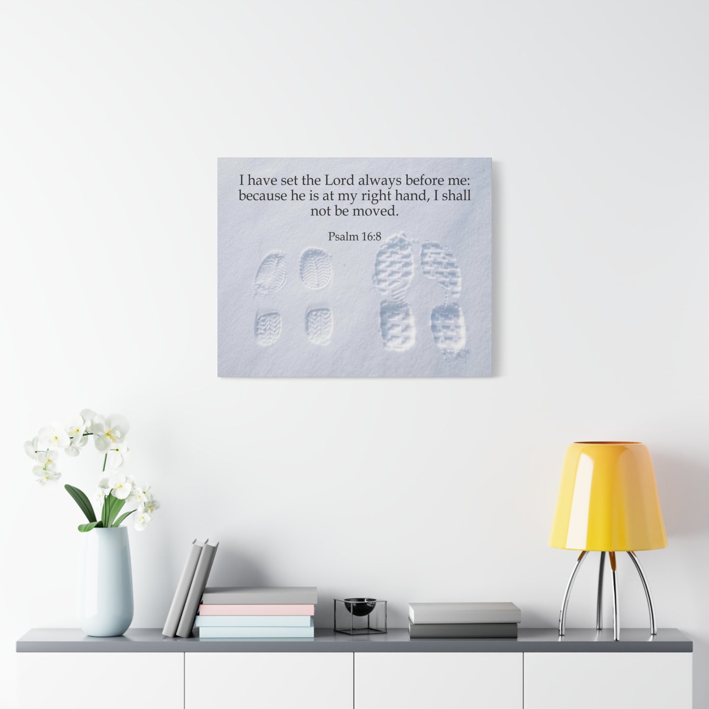 Scripture Canvas I Shall Not Be Moved Psalm 16:8 Christian Wall Art Bible Verse Print Ready to Hang