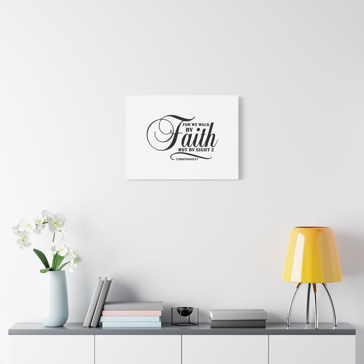 Scripture Canvas Not By Sight Corinthians 5:7 Christian Wall Art Bible Verse Print Ready to Hang