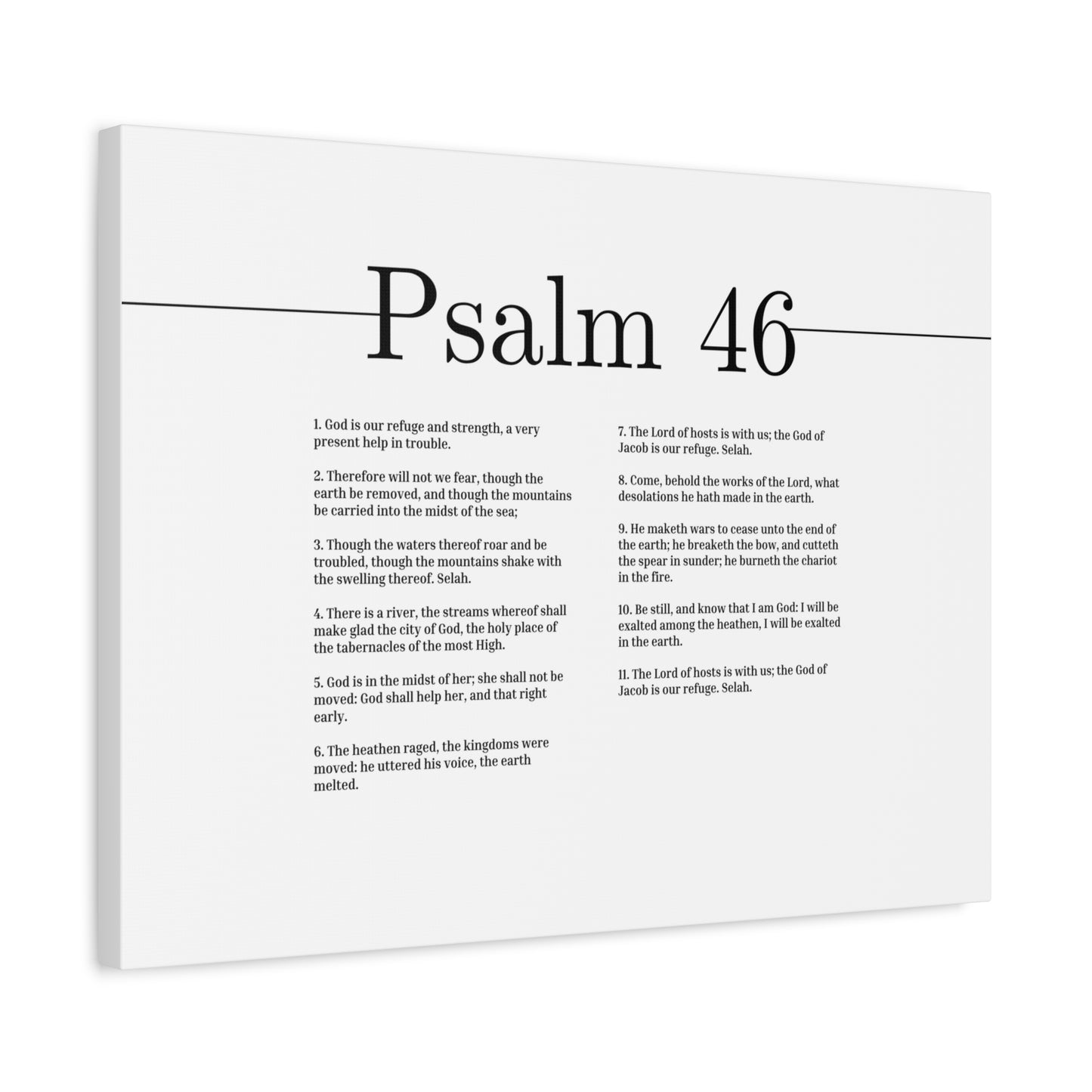 Scripture Canvas God Is Our Refuge And Strength Psalm 46 Christian Wall Art Bible Verse Print Ready to Hang