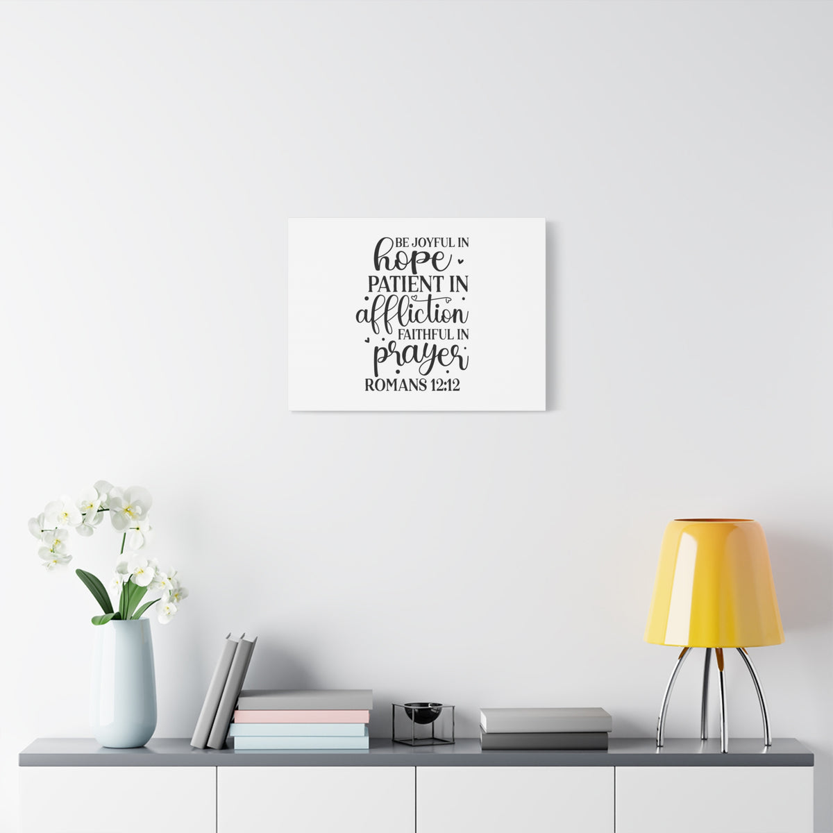Scripture Canvas Faithful In Prayer Romans 12:12 Christian Wall Art Bible Verse Print Ready to Hang