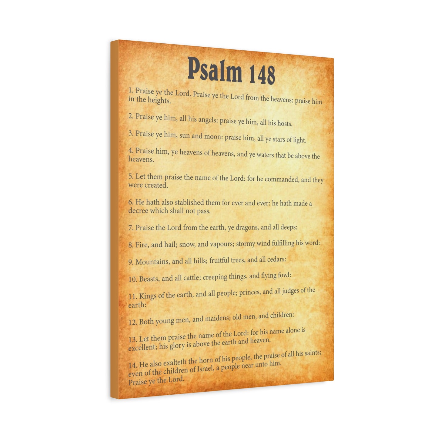 Scripture Walls Psalm 148 Gold Bible Verse Canvas Christian Wall Art Ready to Hang