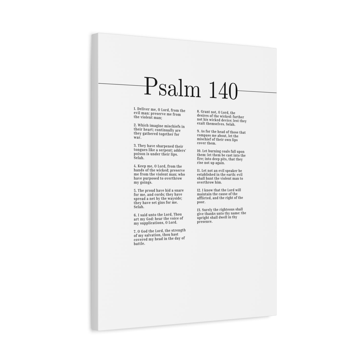 Scripture Canvas Keep Me, O Lord Psalm 140 Christian Wall Art Bible Verse Print Ready to Hang