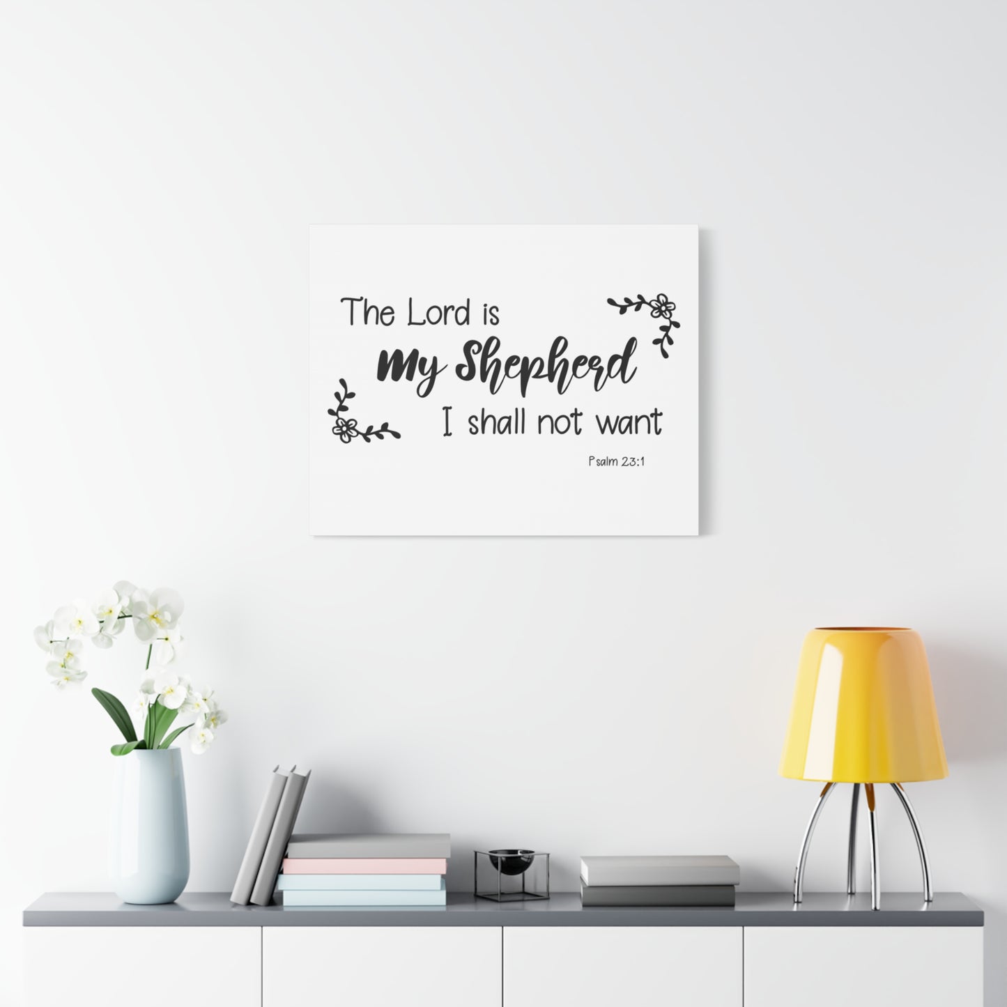 Scripture Canvas My Shepherd Psalm 23:1 Christian Wall Art Bible Verse Print Ready to Hang