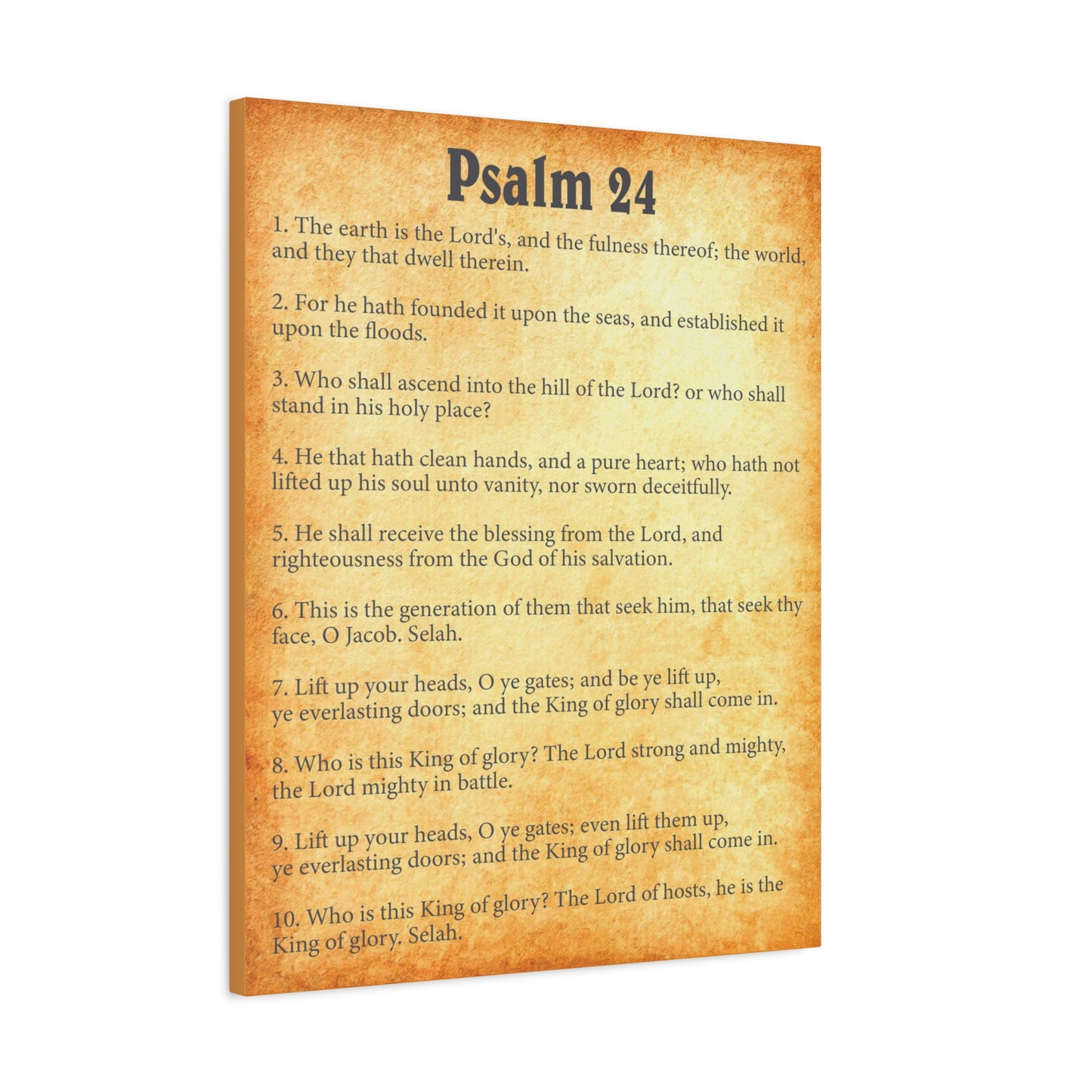 Scripture Walls Psalm 24 Gold Bible Chapter Canvas Christian Wall Art Ready to Hang