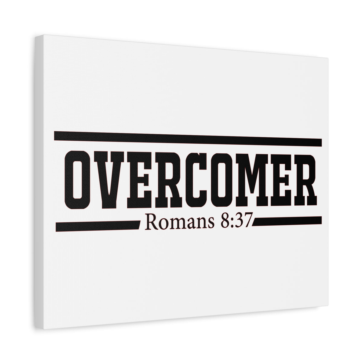 Scripture Canvas Overcomer Romans 8:37 Christian Wall Art Bible Verse Print Ready to Hang