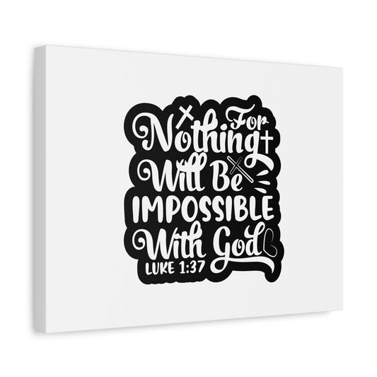 Scripture Canvas With God Luke 1:37 Christian Wall Art Bible Verse Print Ready to Hang