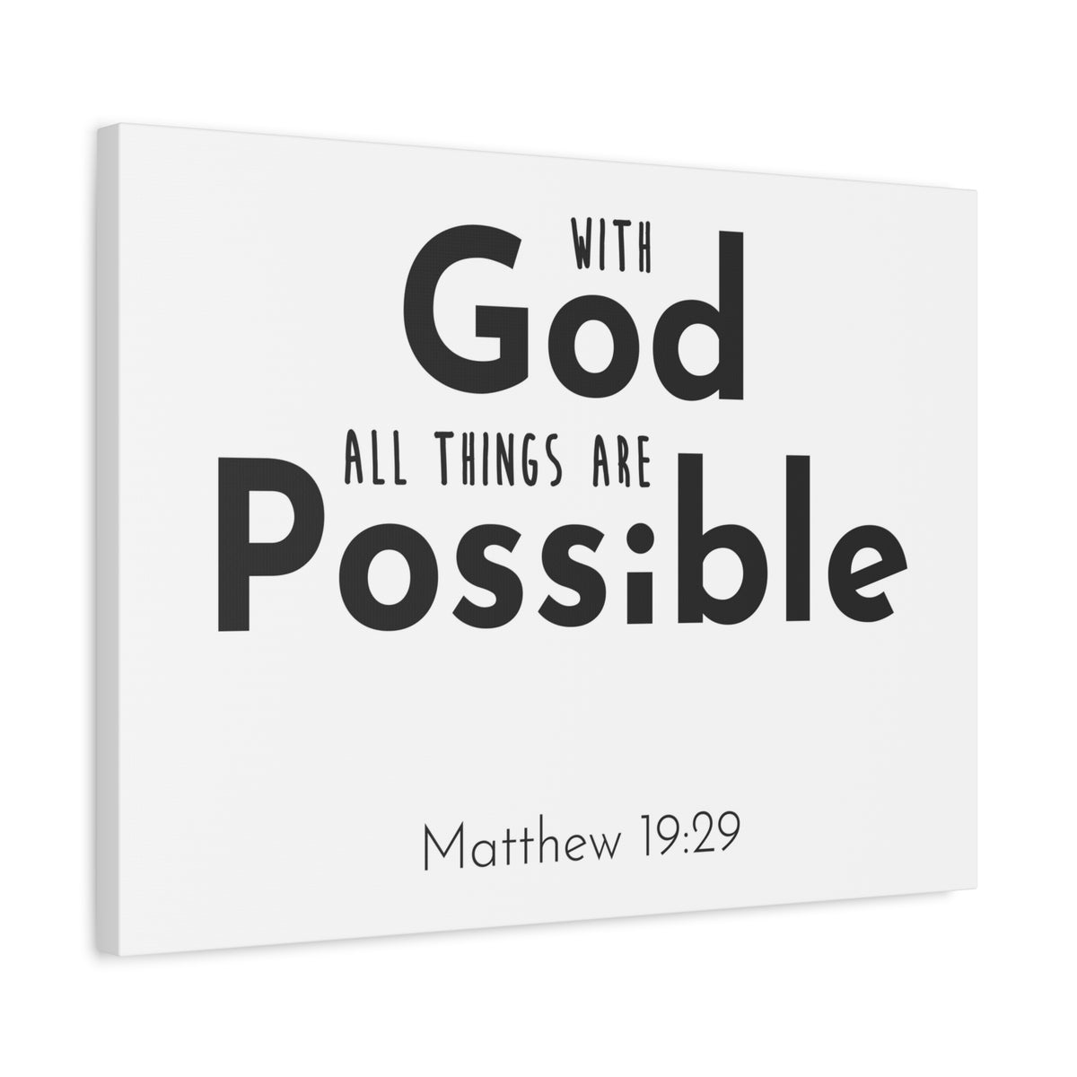 Scripture Canvas With God All Things Matthew 19:29 Christian Wall Art Bible Verse Print Ready To Hang