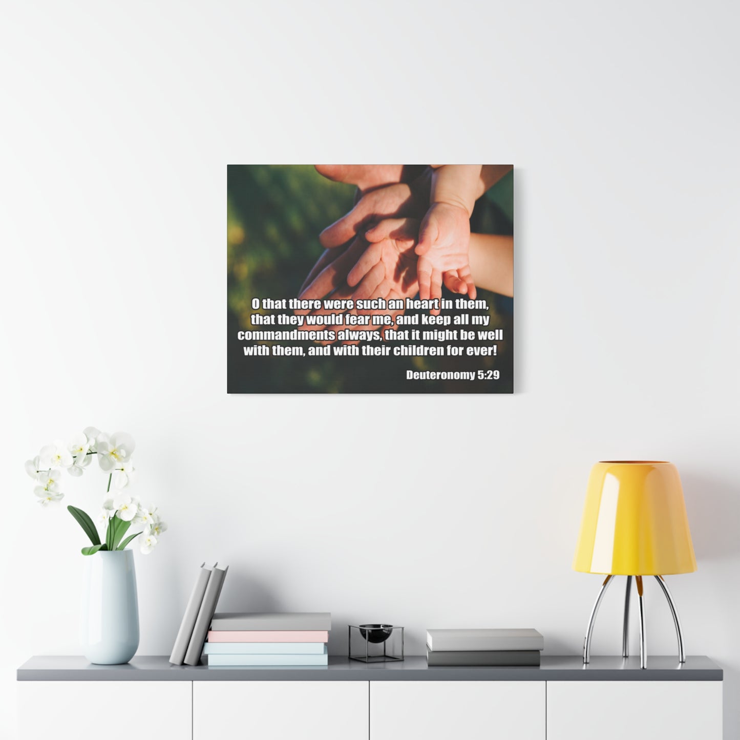 Bible Verse Canvas Keep All My Commandments Deuteronomy 5:29 Christian Home Décor Wall Art Scripture Ready to Hang Faith Print