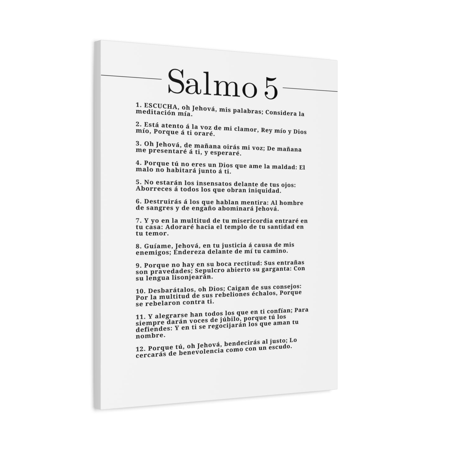 Salmo 5 Impresión De Arte Cristiano en la Pared Lista Para Colgar