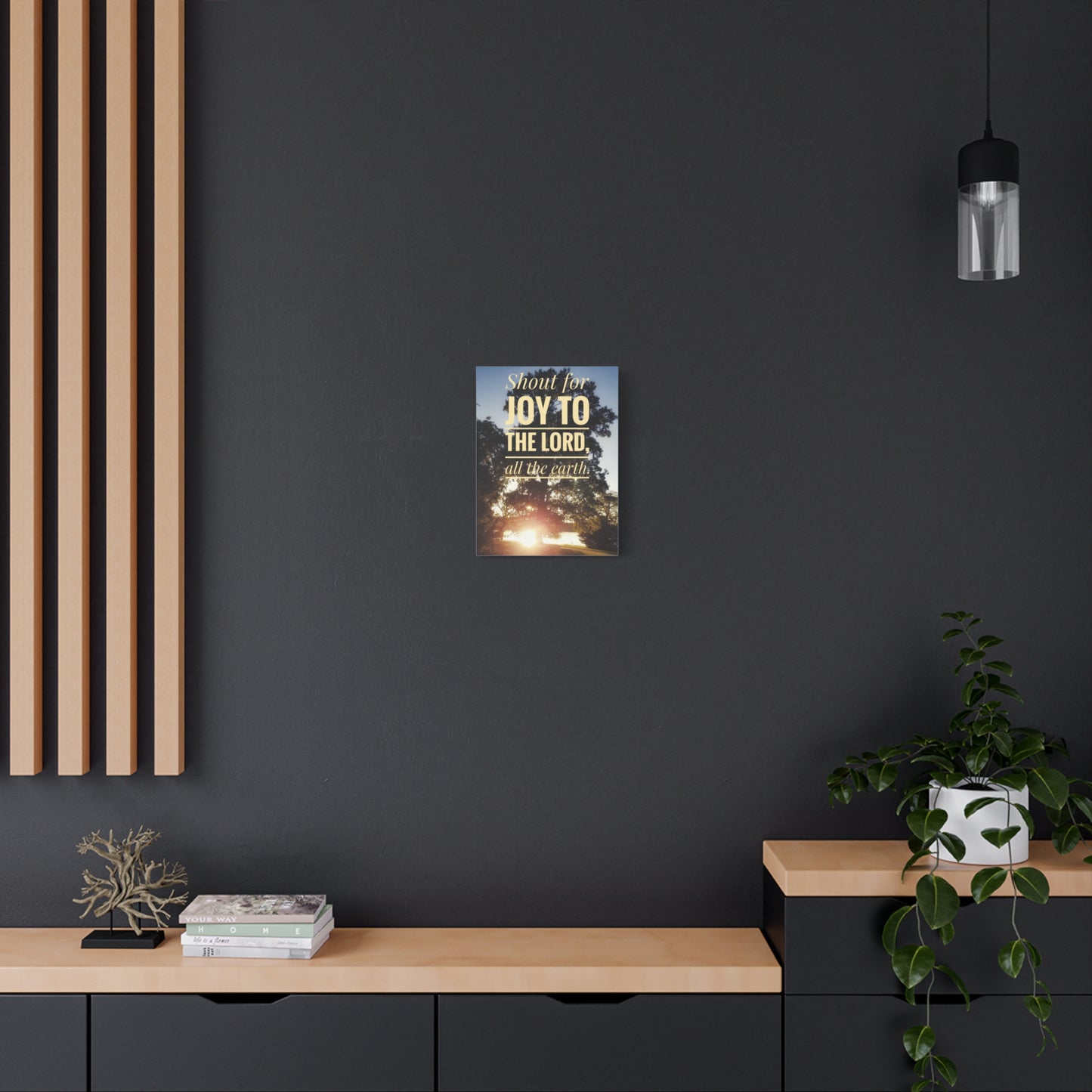Scripture Canvas Joy To The Lord Psalms 100:1 Christian Wall Art Bible Verse Print Ready to Hang