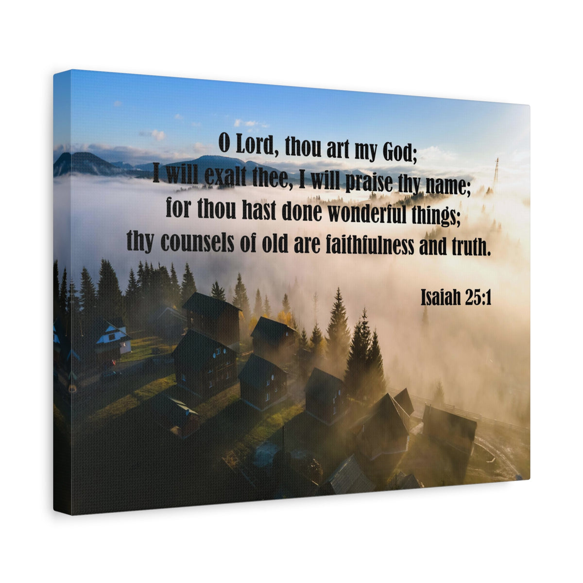 Scripture Canvas Faithfullness and Truth Isaiah 25:1 Christian Wall Art Bible Verse Print Ready to Hang