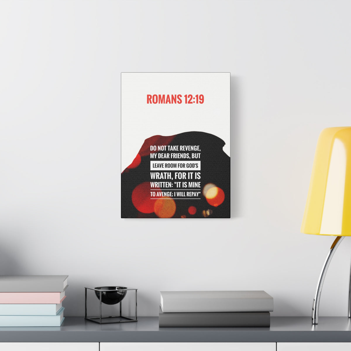 Scripture Canvas Leave Room For God's Wrath Romans 12:19 Christian Wall Art Bible Verse Print Ready to Hang