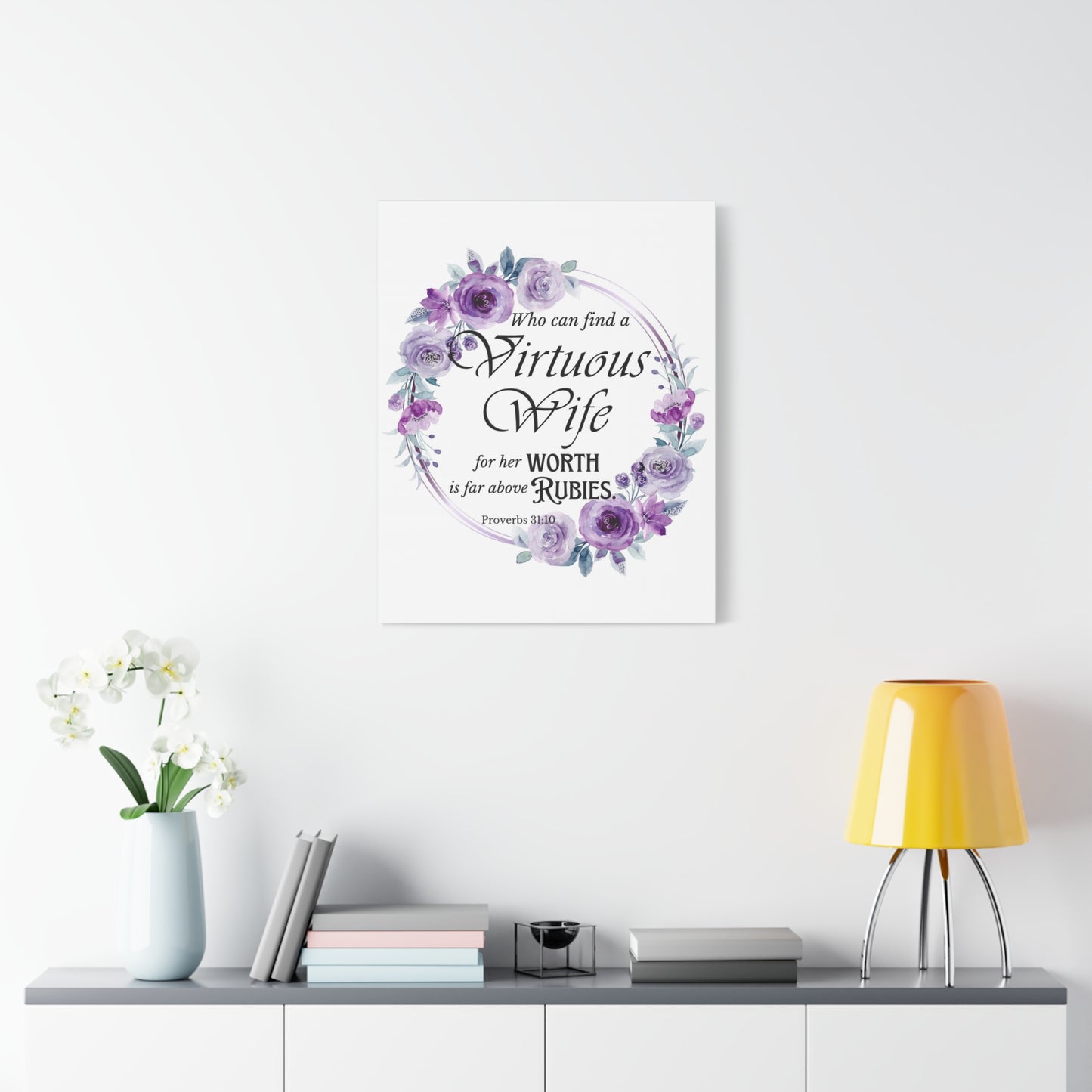 Scripture Walls Proverbs 31:10 A Virtuous Wife Bible Verse Canvas Christian Wall Art Ready to Hang Unframed