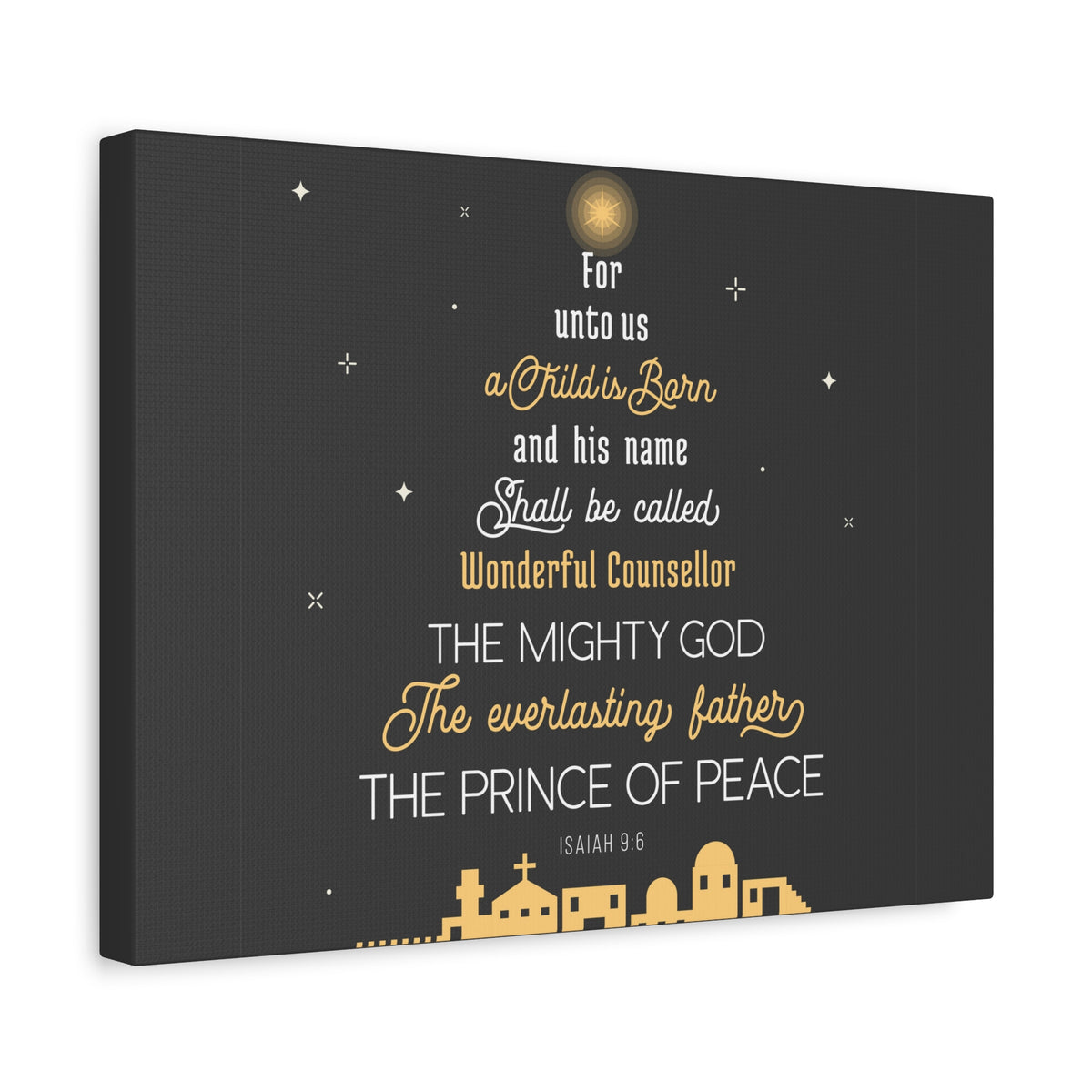 Scripture Canvas The Everlasting Father Isaiah 9:6 Christian Wall Art Bible Verse Print Ready to Hang