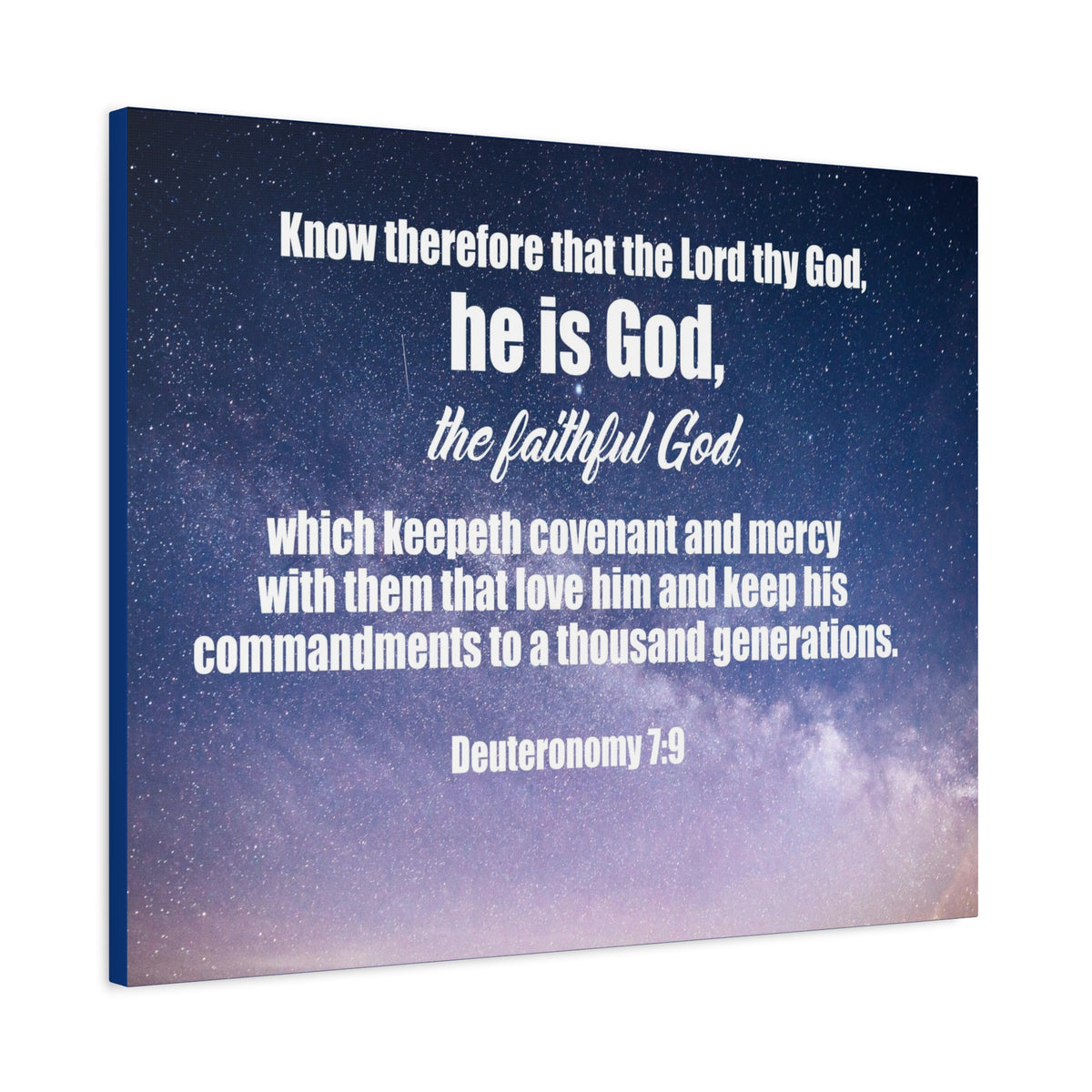 Scripture Canvas The Faithful God Deuteronomy 7:9 Christian Wall Art Bible Verse Print Ready to Hang