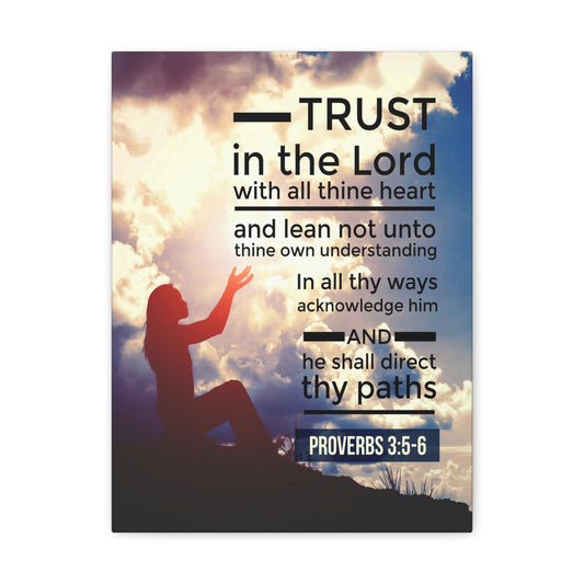 Trust in the Lord Proverbs 3:5-6 Christian Wall Art Bible Verse Print Ready to Hang