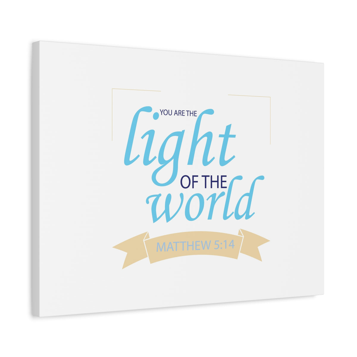 Scripture Canvas Light Of The World Matthew 5:14 Christian Wall Art Bible Verse Print Ready to Hang