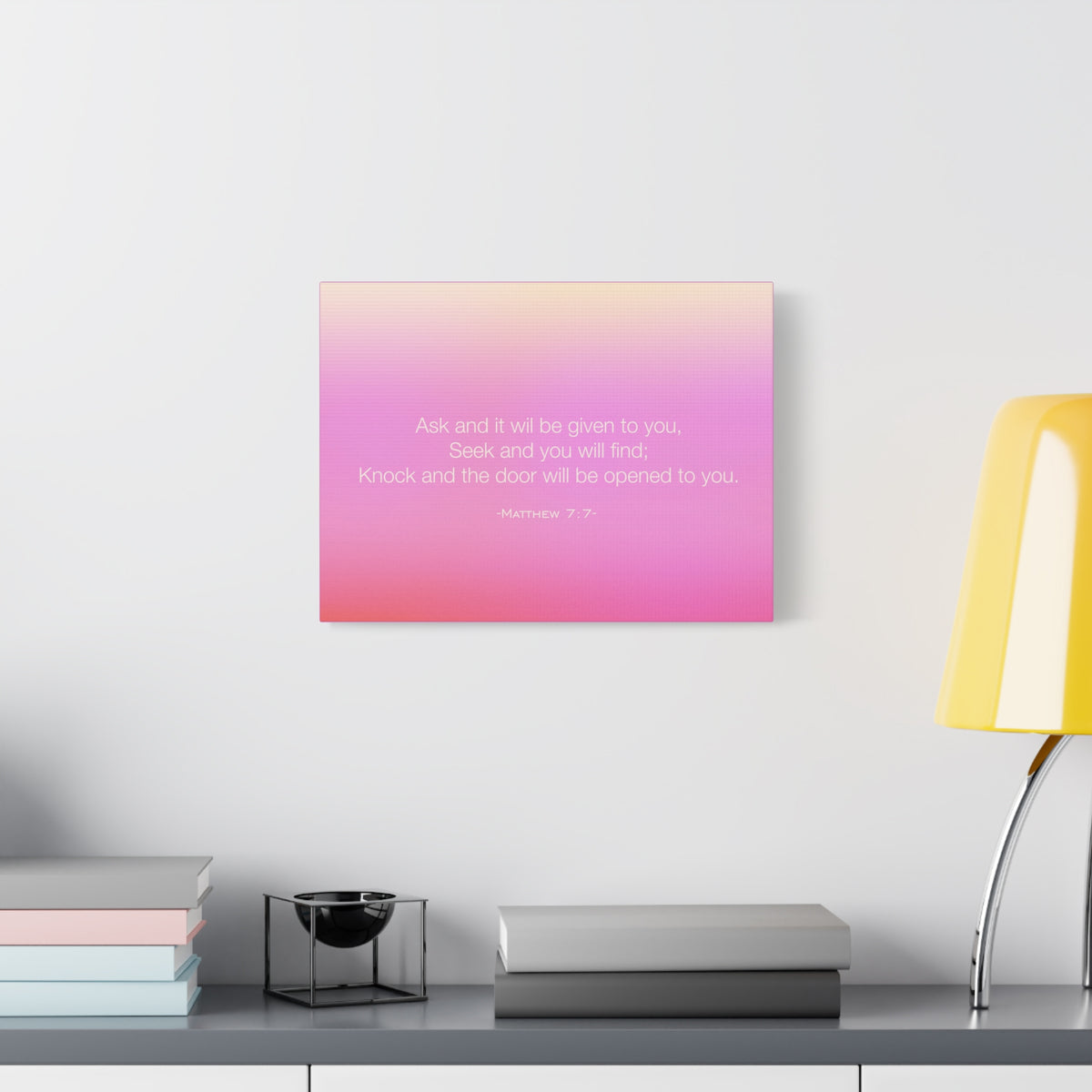Scripture Canvas Seek And You Will Find Matthew 7:7 Christian Wall Art Bible Verse Print Ready to Hang