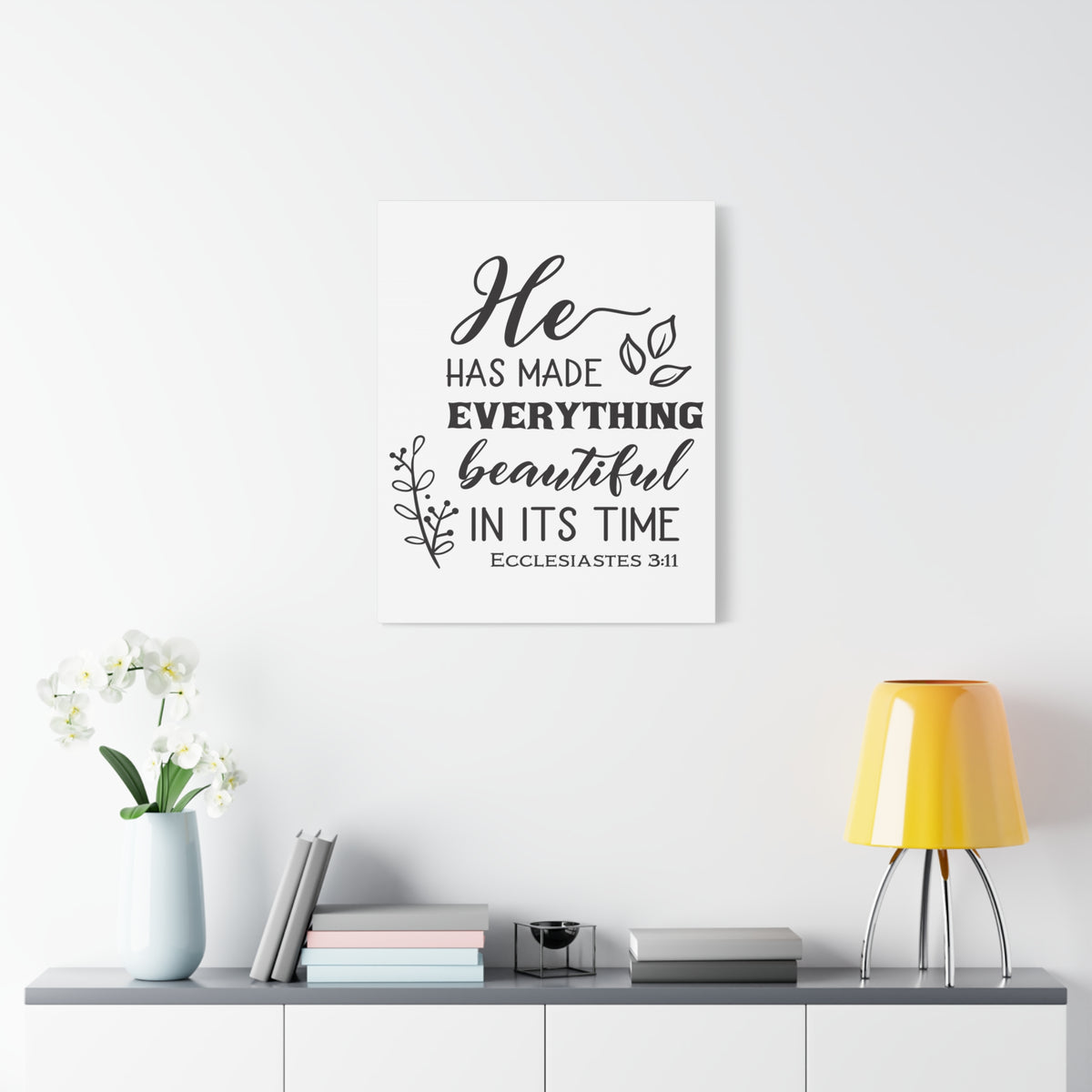 Scripture Canvas He Has Made Ecclesiastes 3:11 Christian Wall Art Bible Verse Print Ready to Hang
