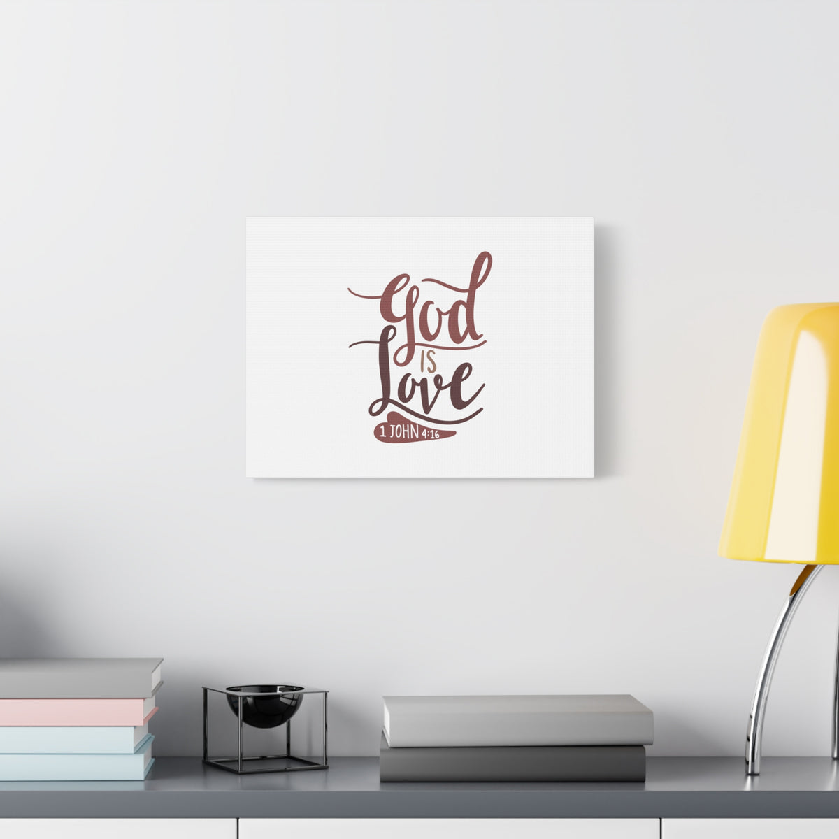 Scripture Canvas God Is Love 1 John 4:16 Christian Wall Art Bible Verse Print Ready to Hang