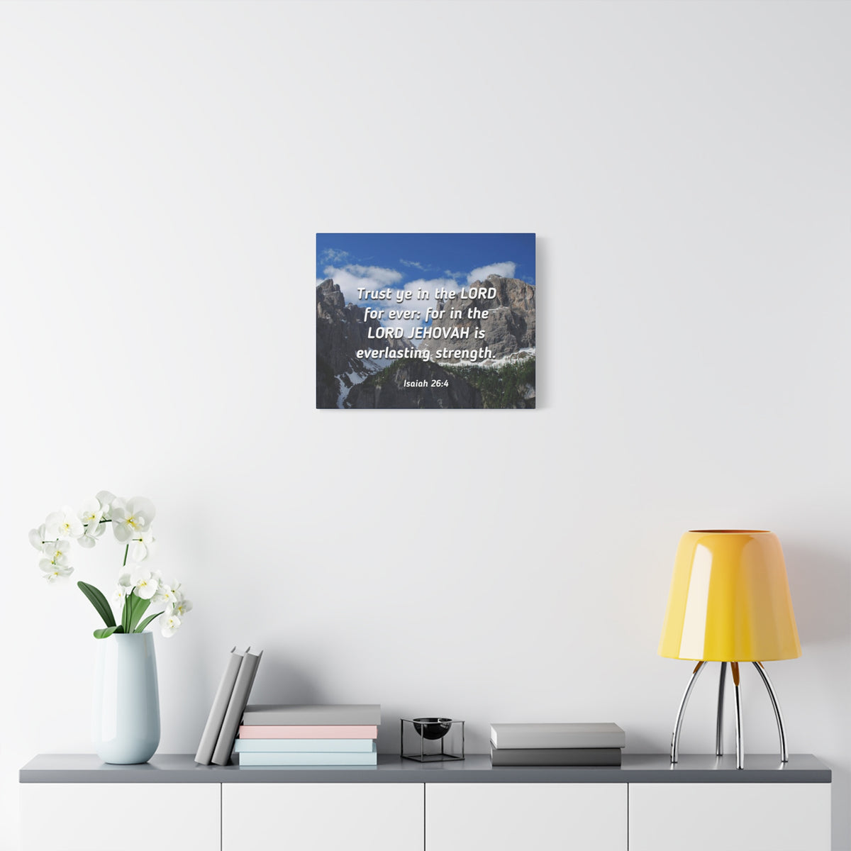 Scripture Canvas Everlasting Strength Isaiah 26:4 Christian Wall Art Bible Verse Print Ready to Hang