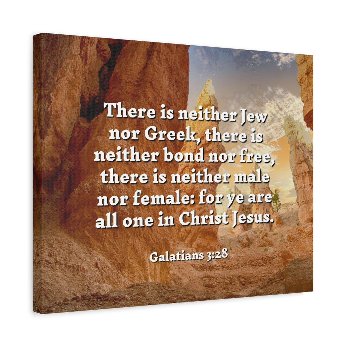 Scripture Canvas All One Galatians 3:28 Christian Wall Art Bible Verse Print Ready to Hang