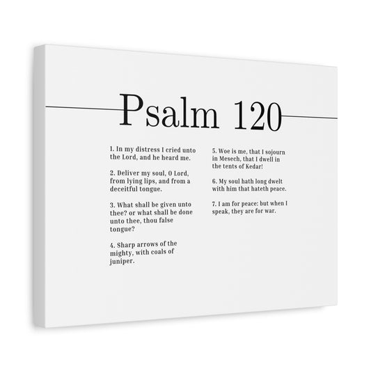 Scripture Canvas Deliver My Soul, O Lord Psalm 120 Christian Wall Art Bible Verse Print Ready to Hang