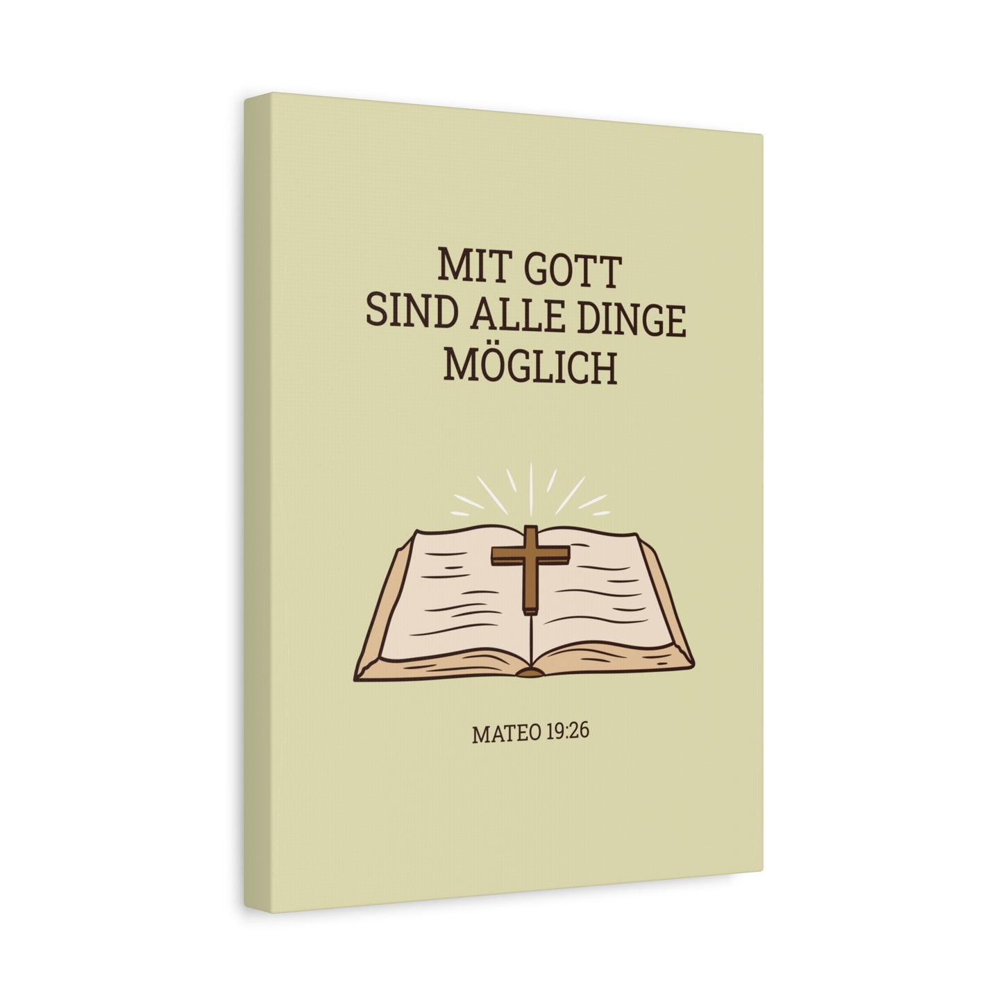 Scripture Walls Mateo 19:26 German Bible Verse Canvas Christian Wall Art Ready to Hang Unframed