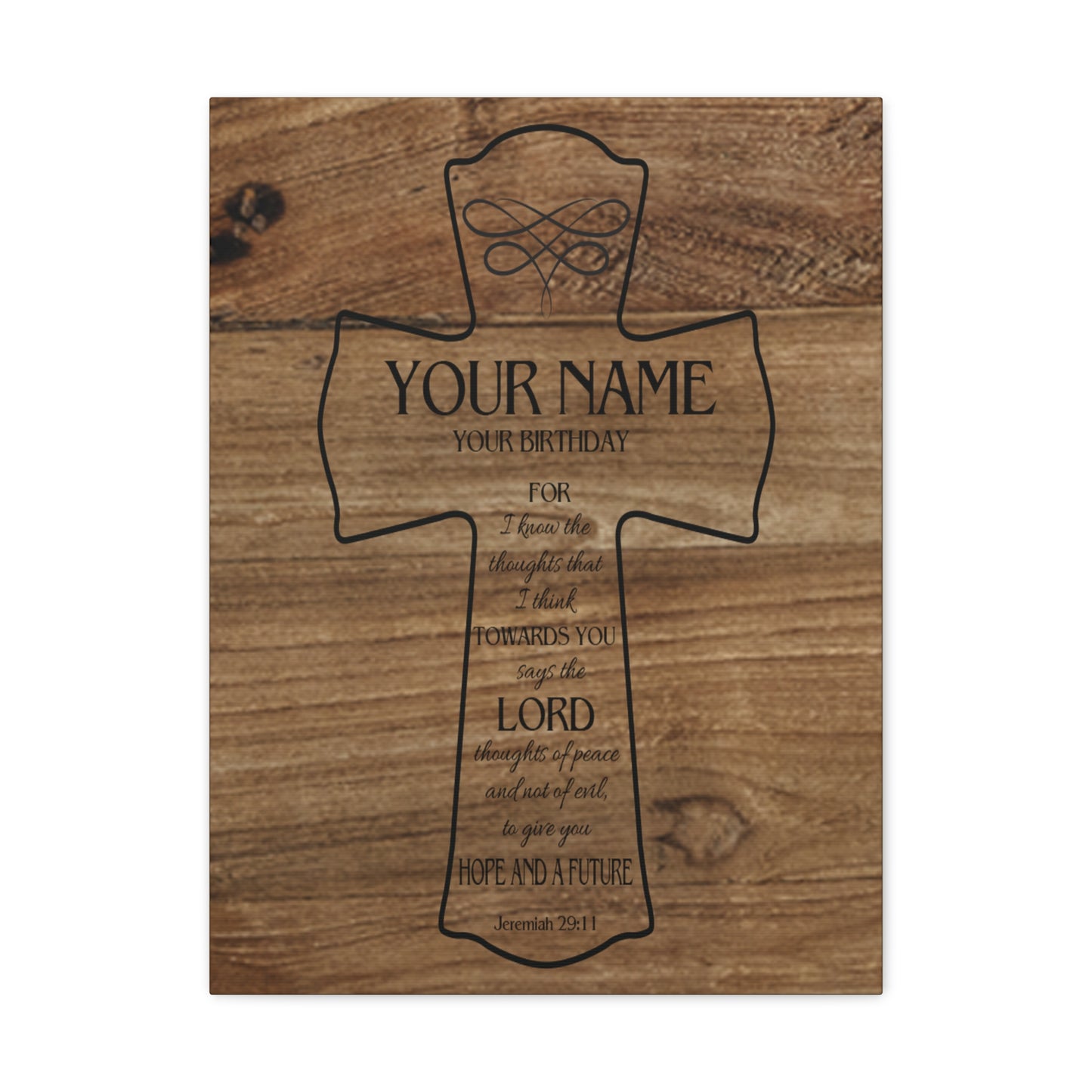 Personalized Hope and a Future Jeremiah 29:11 Bible Chapter Canvas Christian Wall Art Ready to Hang