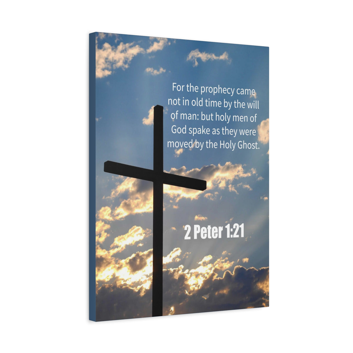 Scripture Canvas God Spake 2 Peter 1:21 Christian Wall Art Bible Verse Print Ready to Hang