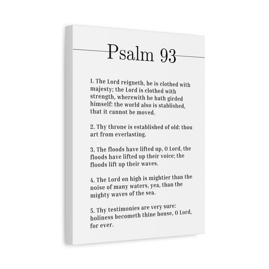 Scripture Canvas The Lord Is Clothed With Strength Psalm 93 Christian Wall Art Bible Verse Print Ready to Hang
