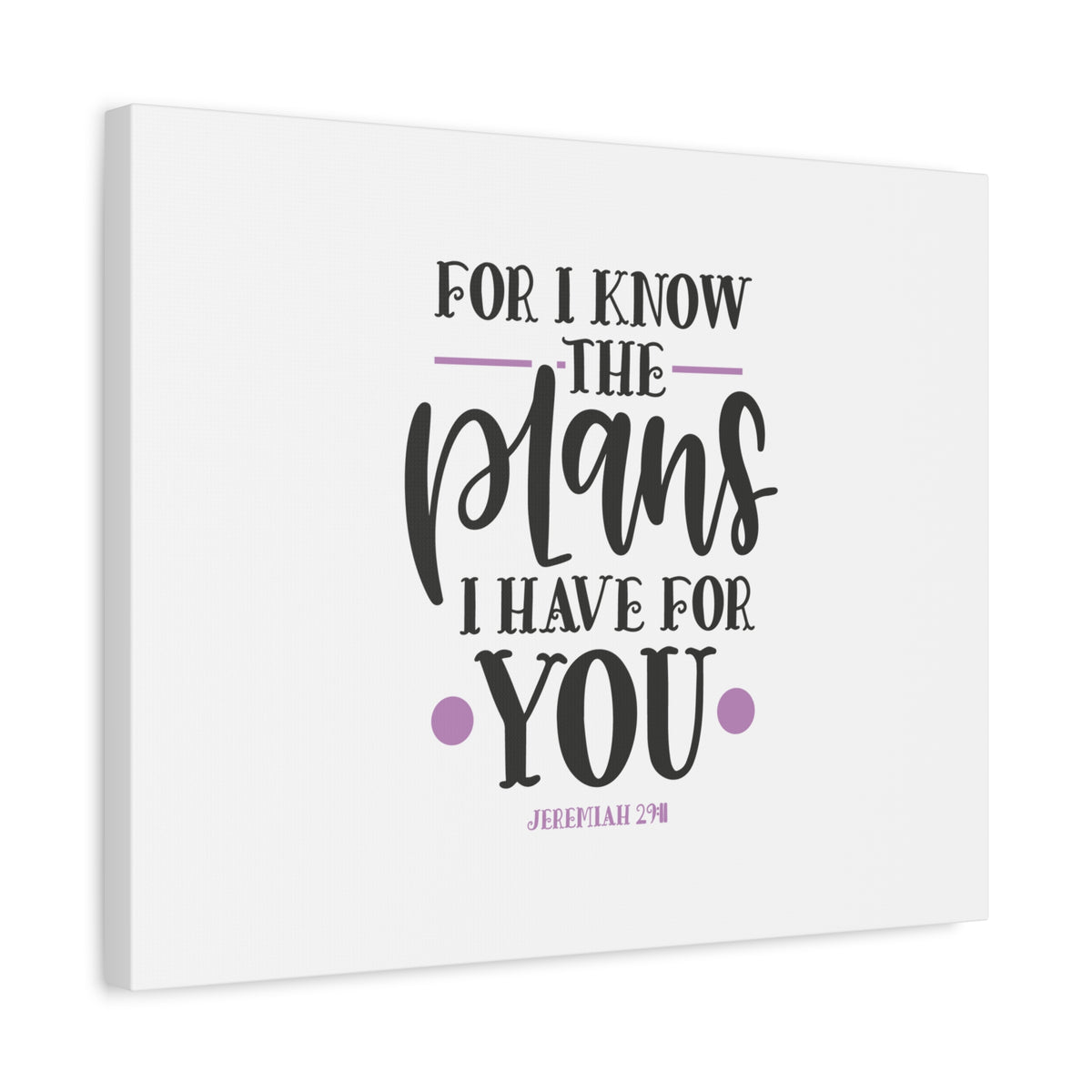 Scripture Canvas For I Know Jeremiah 29:11 Christian Wall Art Bible Verse Print Ready to Hang