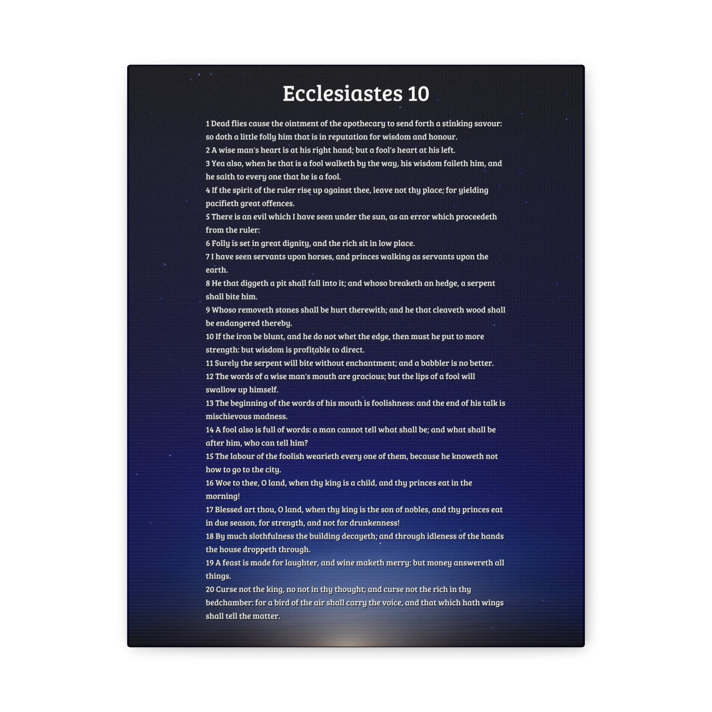 Wisdom & Folly Ecclesiastes 10 Bible Verse Canvas Christian Wall Art Ready to Hang