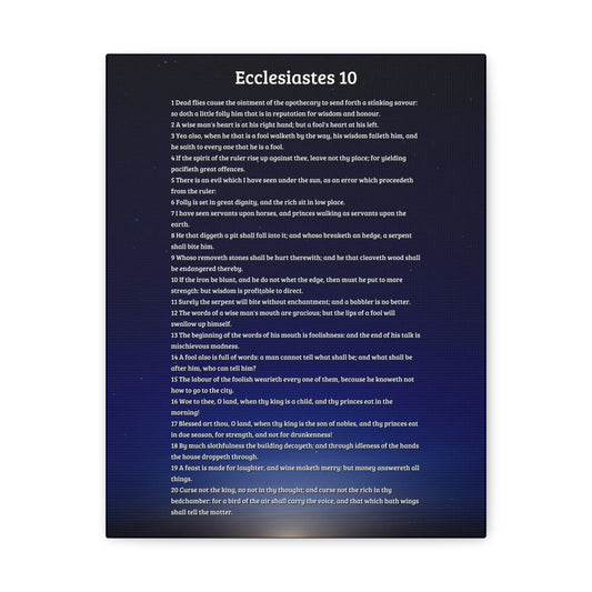 Wisdom & Folly Ecclesiastes 10 Bible Verse Canvas Christian Wall Art Ready to Hang