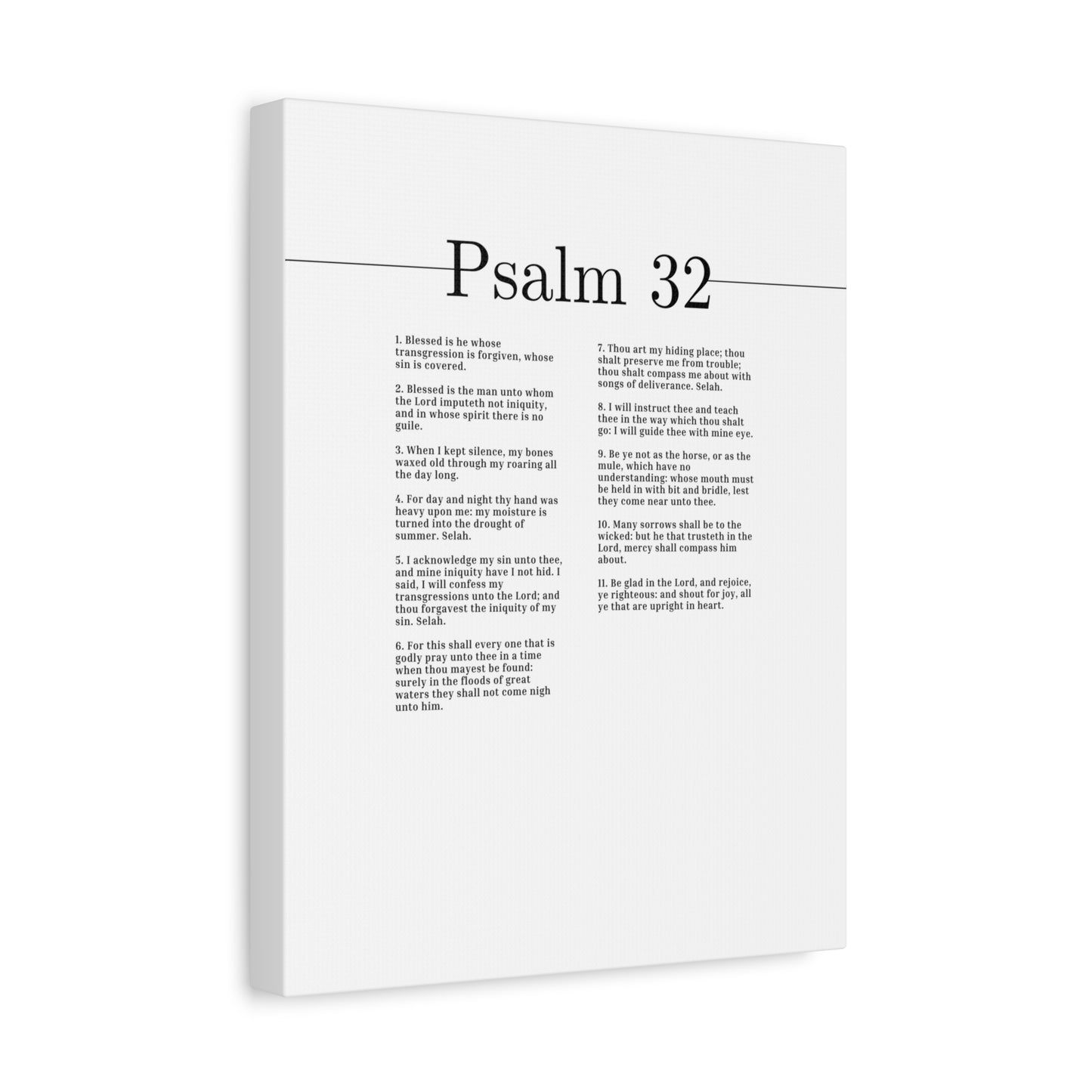 Scripture Canvas Be Glad In The Lord Psalm 32 Christian Wall Art Bible Verse Print Ready to Hang