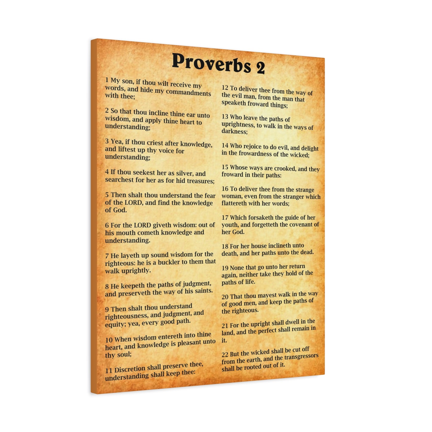 Scripture Walls Proverbs Chapter 2 Gold Bible Canvas Christian Wall Art Ready to Hang Unframed