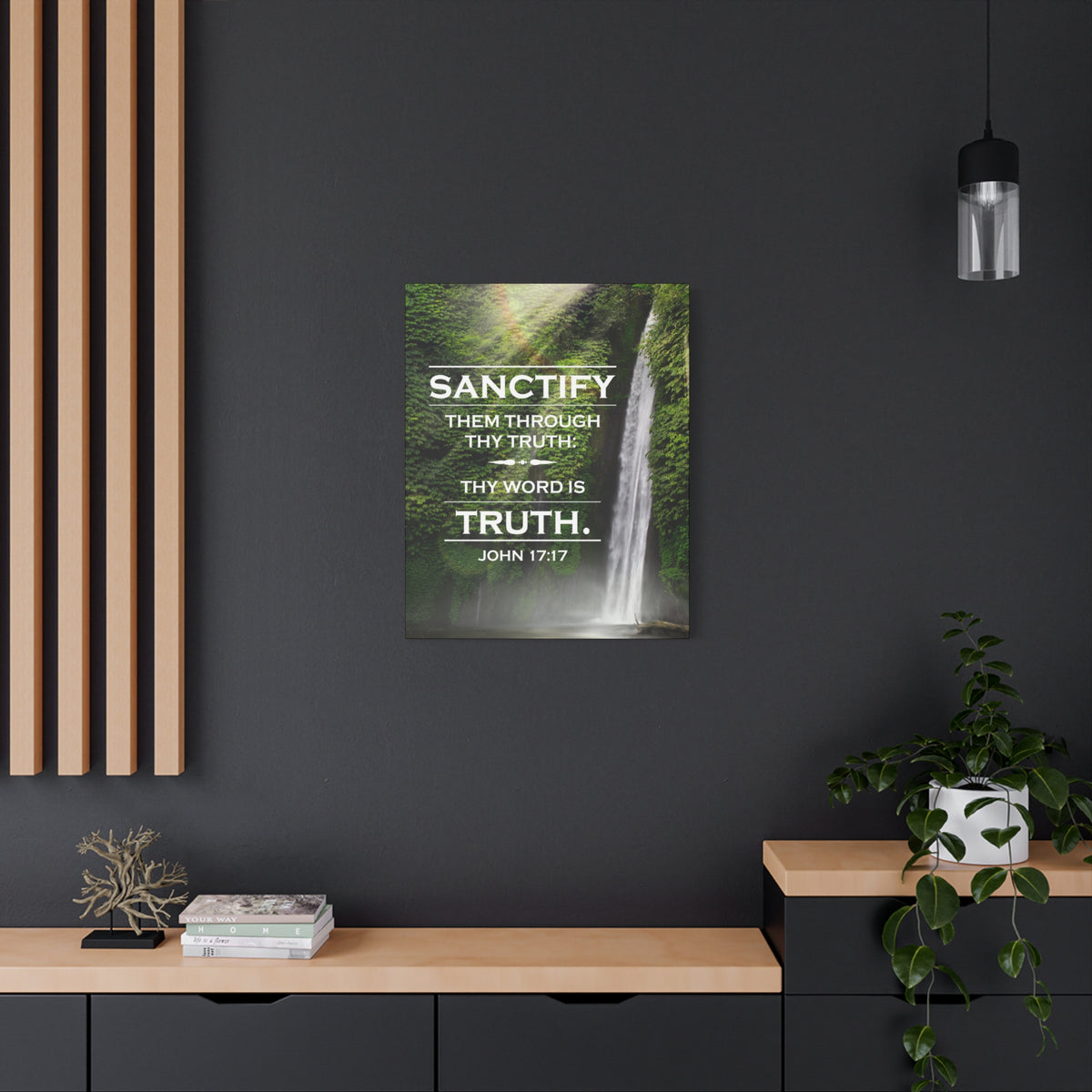 Scripture Canvas Sanctify Them John 17:17  Christian Wall Art Bible Verse Print Ready to Hang