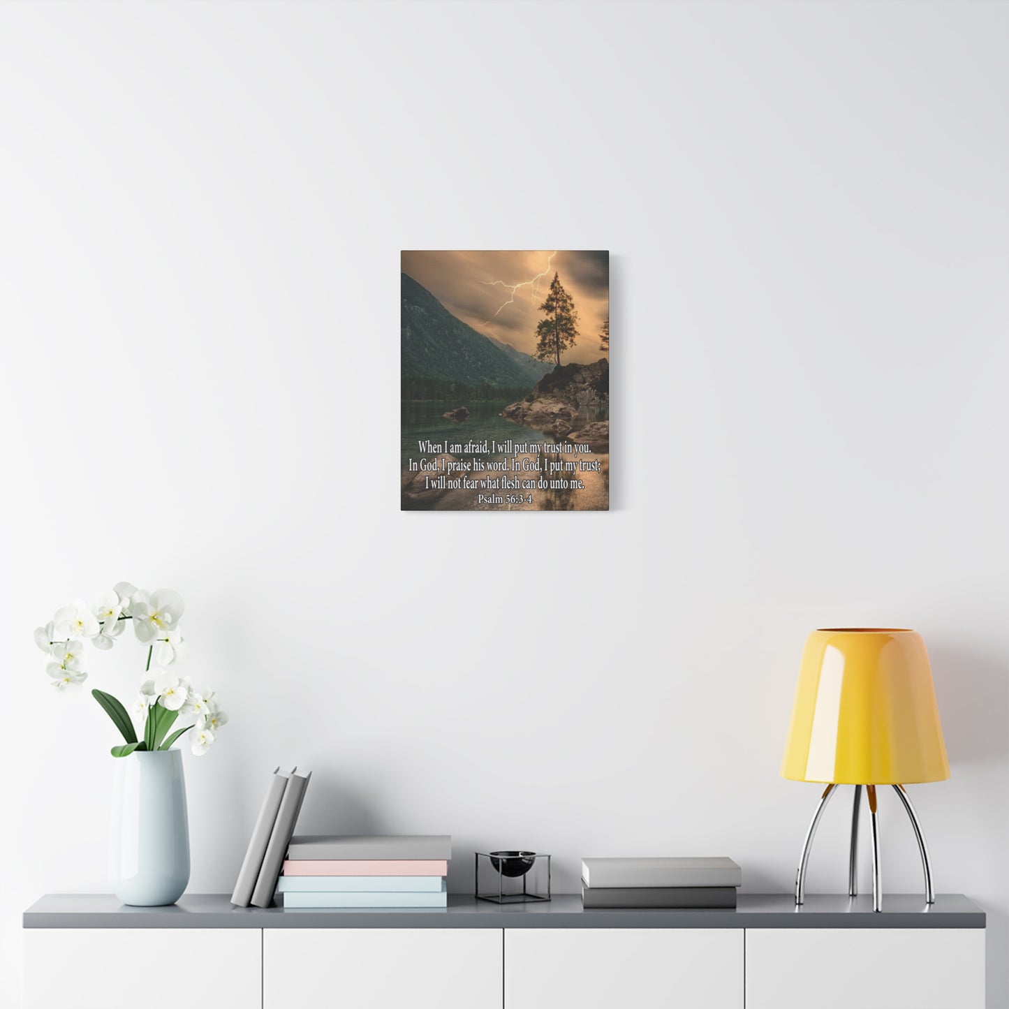 Scripture Canvas I Put My Trust in You Psalm 56:3-4 Christian Wall Art Bible Verse Print Ready to Hang