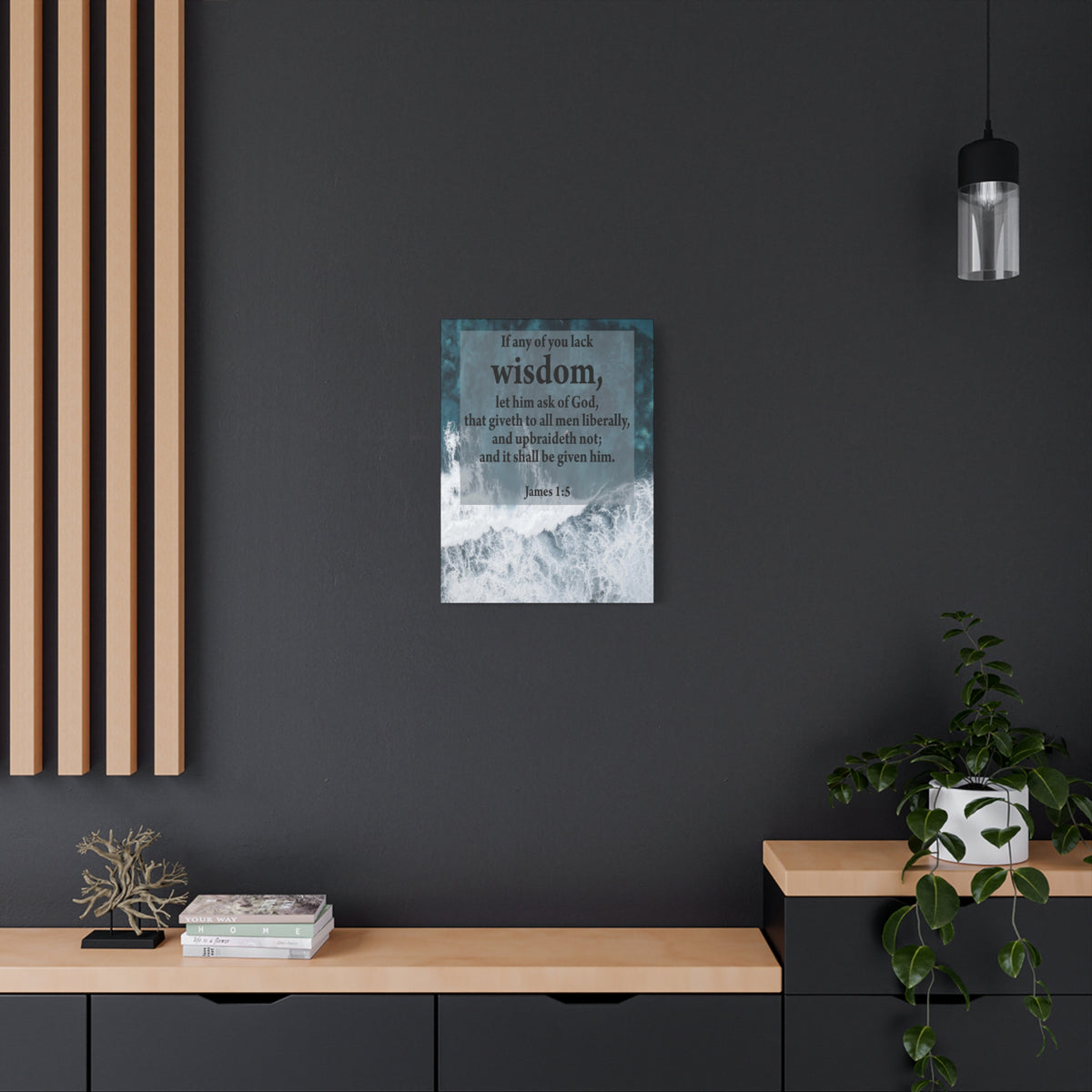 Scripture Canvas Lack Wisdom James 1:5 Christian Wall Art Bible Verse Print Ready to Hang