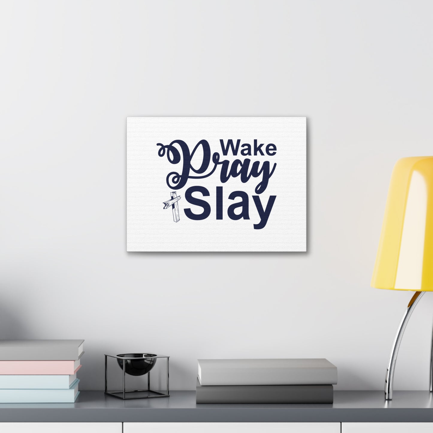 Wake, Pray, Slay Ephesians 2:10 Christian Wall Art Bible Verse Print Ready to Hang