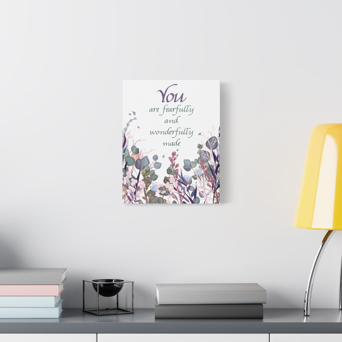 Scripture Canvas Wonderfully Made Psalm 139:14 Christian Wall Art Bible Verse Print Ready to Hang
