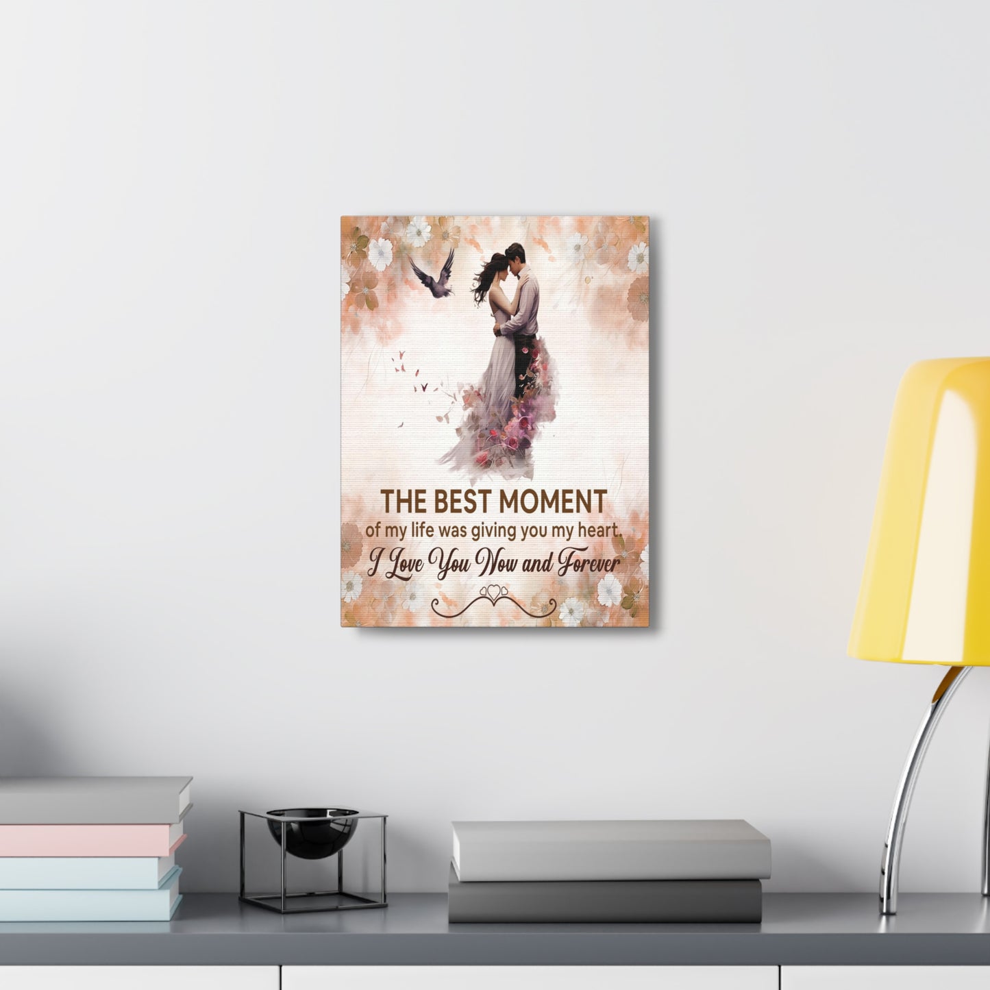 To My Wife The Best Moment of My Life Canvas Wall Art – Romantic Gift of Love & Devotion